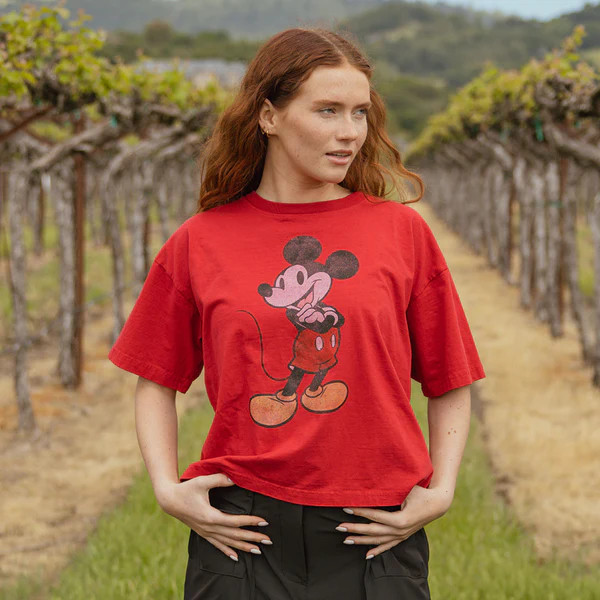 Disney Mickey Oversized Tee, Red | Albion Fit