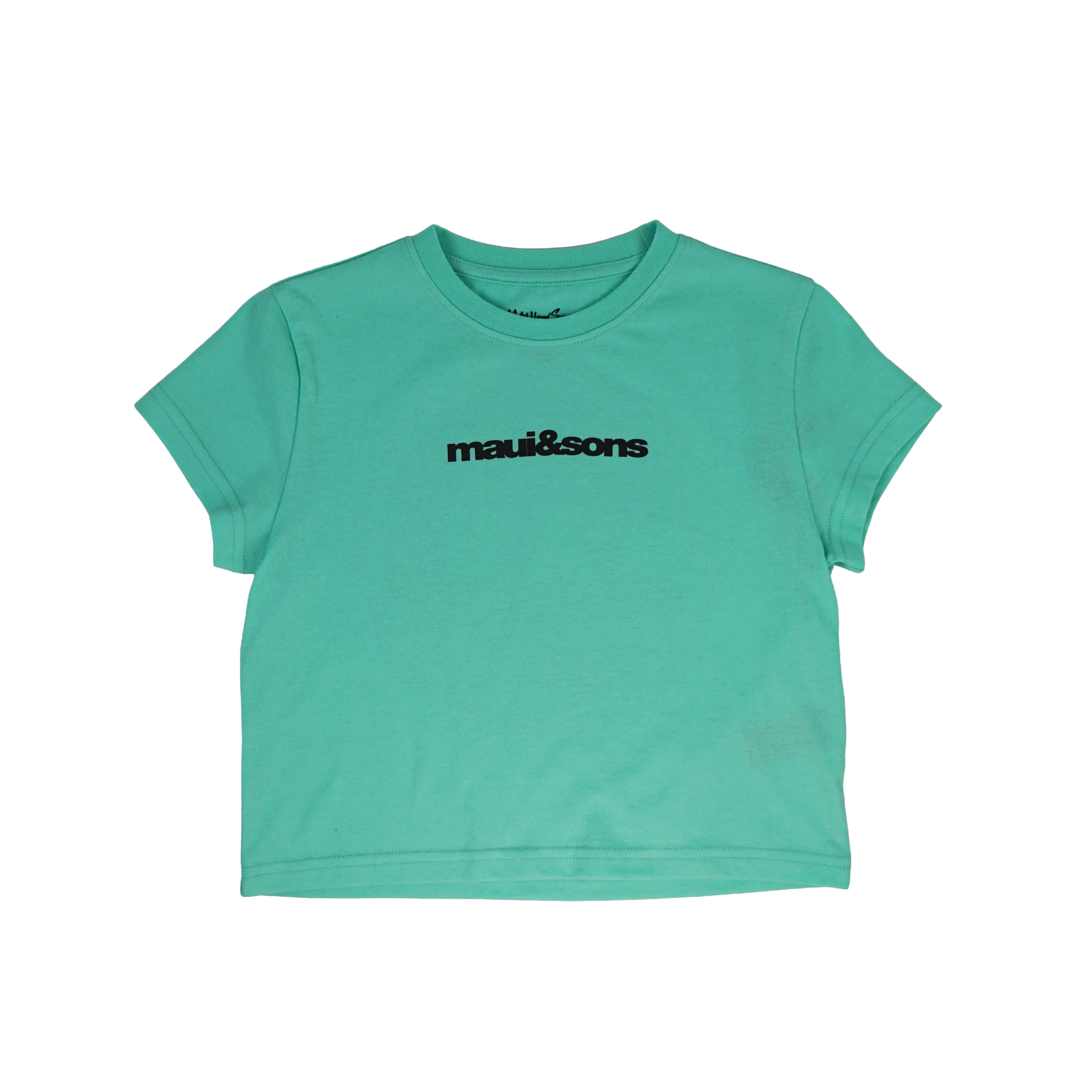 Maui and Sons Girls T-Shirt, Real Pure Logo Tee, Celadon, Soft Everyday Comfortwear - Walmart.com | Walmart (US)