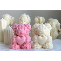 Rose Teddy Bear Candle, Valentine's Day Gift For Her, Soy Wax Love Romantic Home Decor | 10cm | Etsy (US)