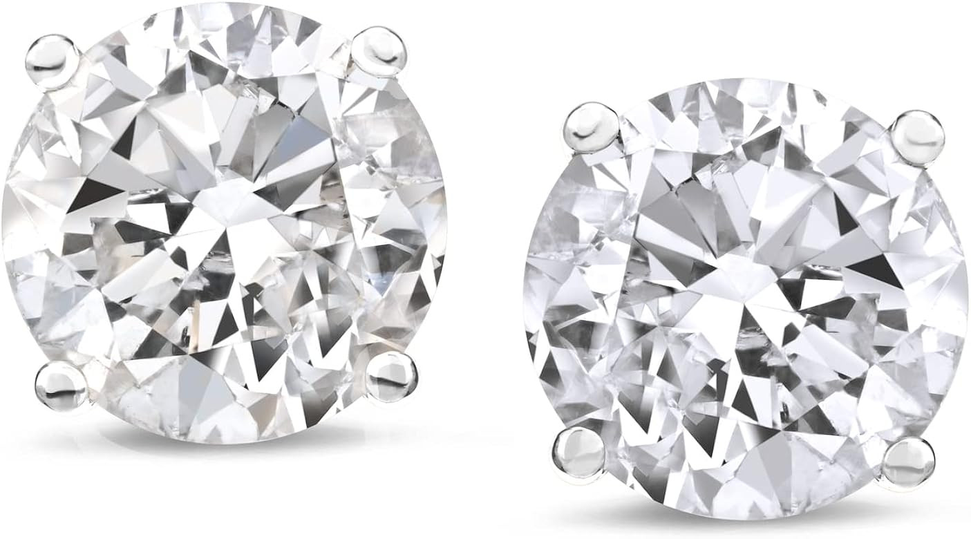 The Diamond Channel LAB GROWN Diamond Stud Earrings, 1 to 6 Carat, Round Cut, F-G Color, VS1-VS2 ... | Amazon (US)