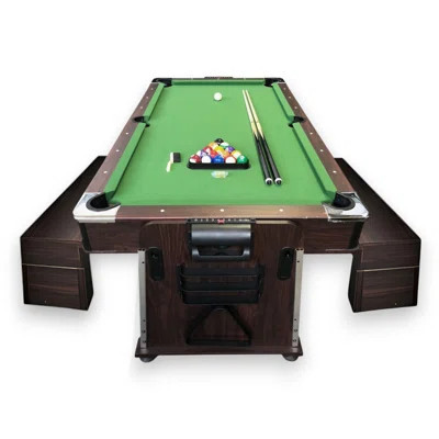 MATTEW 7Ft 3-in-1 Game Table – Pool Table, Air Hockey & Table Tennis with Storage Benches | Wayfair North America
