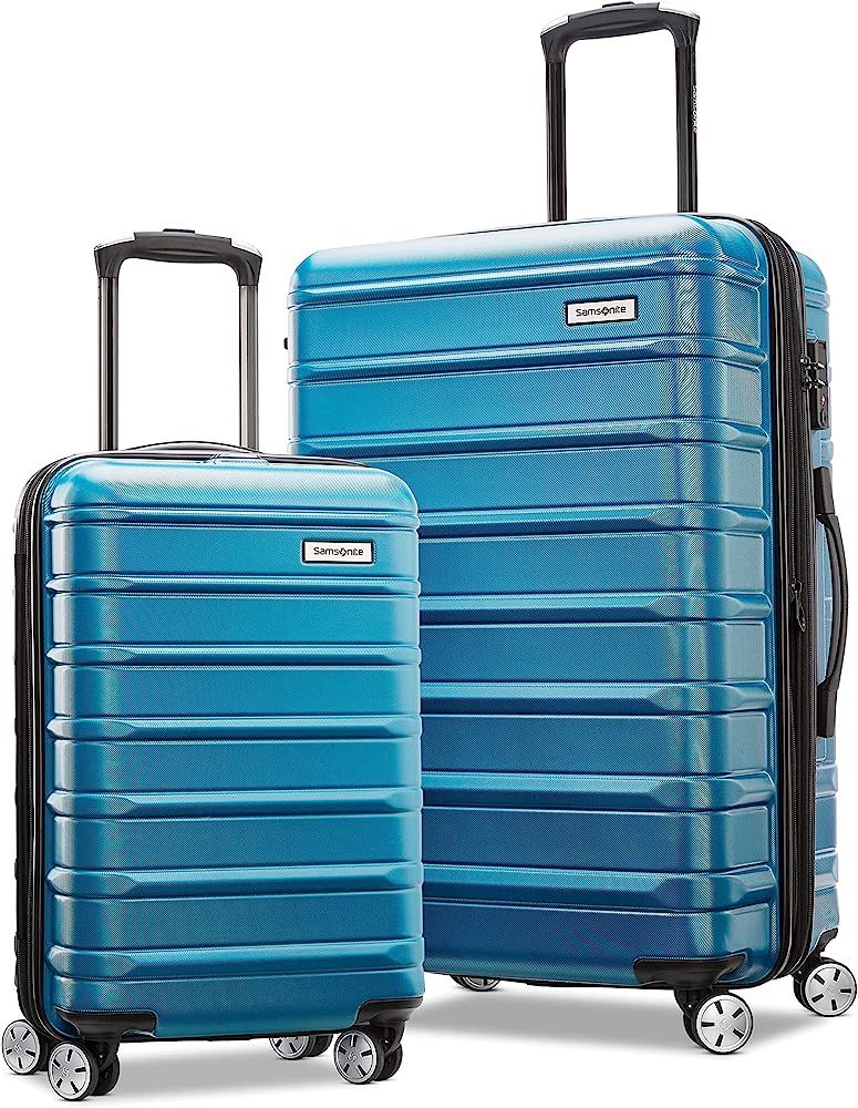 Samsonite Omni 2 Hardside Expandable Luggage with Spinners | Caribbean Blue | 2PC SET (Carry-on/M... | Amazon (US)