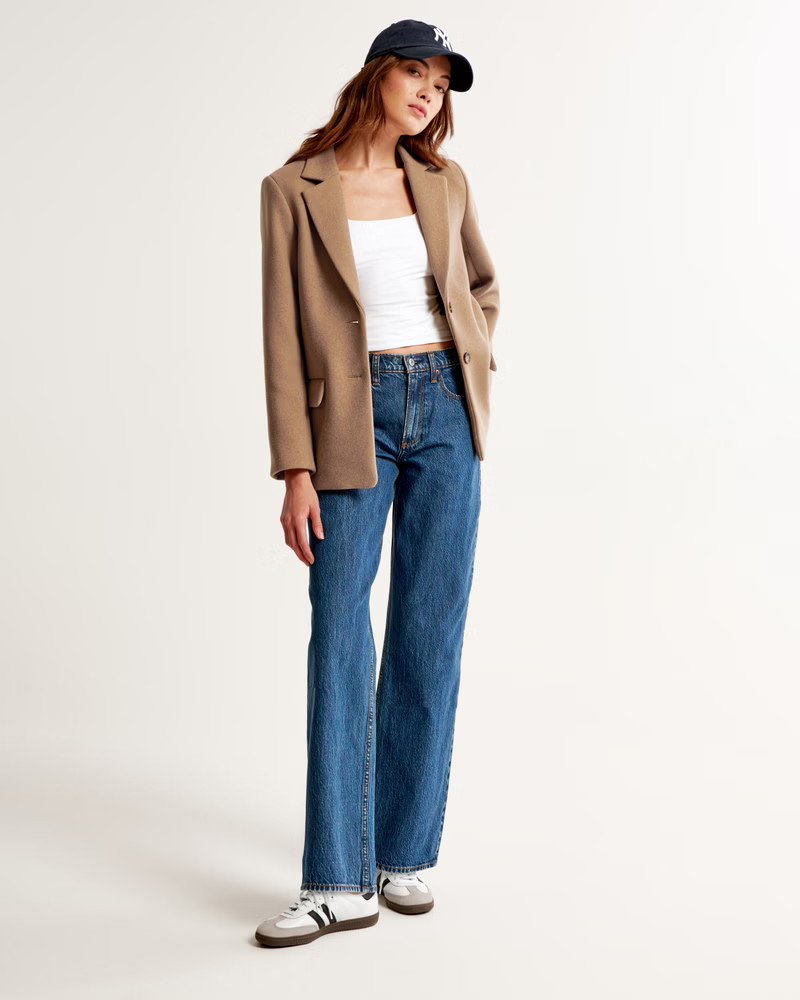 Heavyweight Wool-Blend Blazer Coat | Abercrombie & Fitch (US)