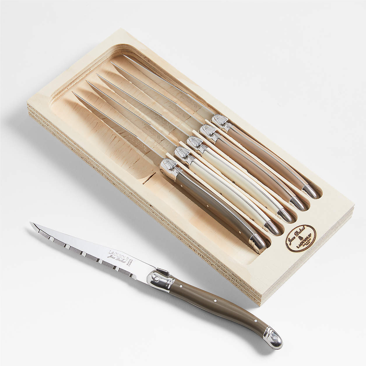 Jean Dubost Laguiole Ivory Steak Knives, Set of 6 + Reviews | Crate & Barrel | Crate & Barrel