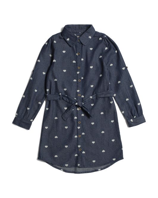 Big Girl Heart Print Shirt Dress | TJ Maxx