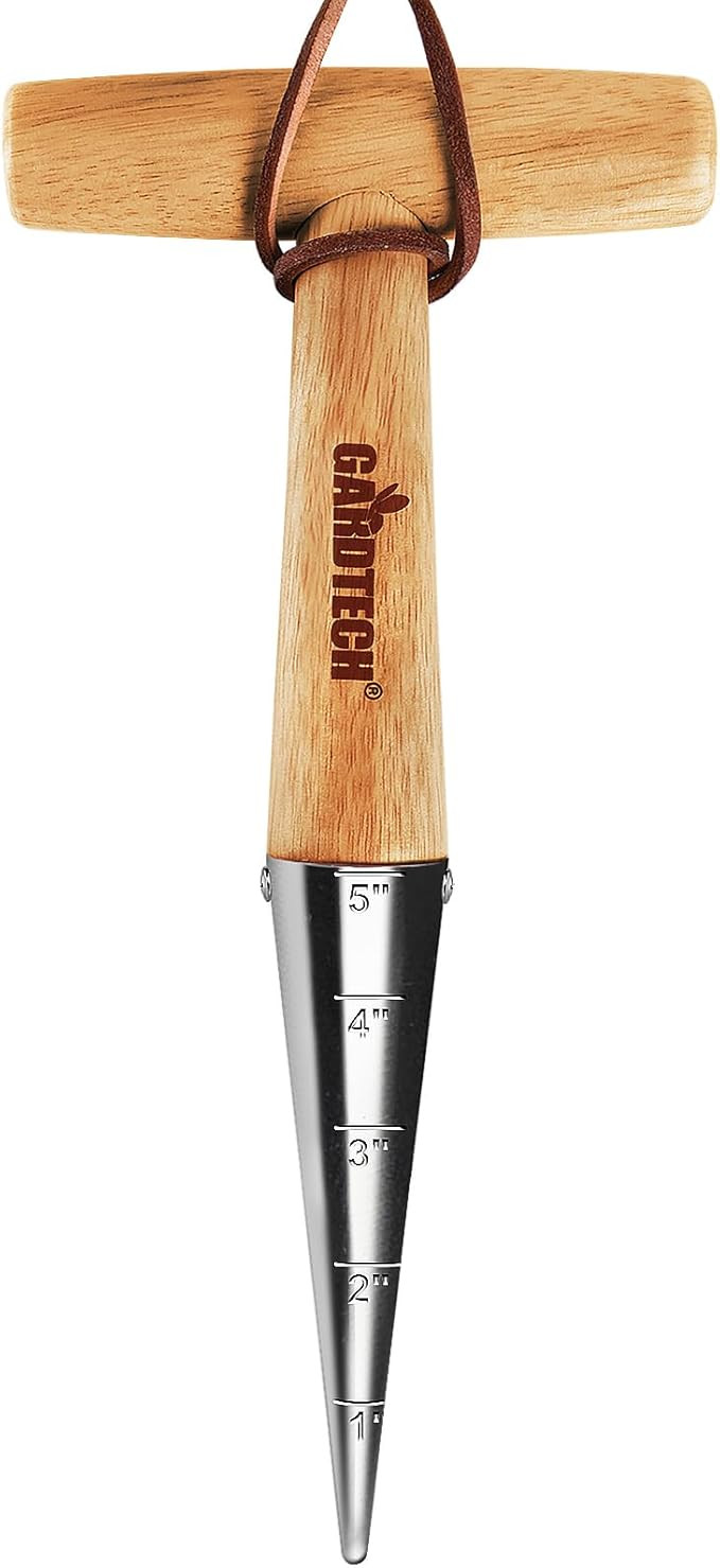 Gardtech Hand Dibber with Wooden Handle, Chrome Coated Stainless Steel Head - Lightweight Sturdy ... | Amazon (US)