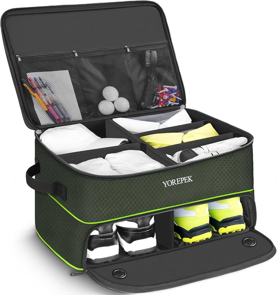 YOREPEK 2 Layer Golf Trunk Organizer, Waterproof Car Golf Locker with Separate Ventilated Compart... | Amazon (US)
