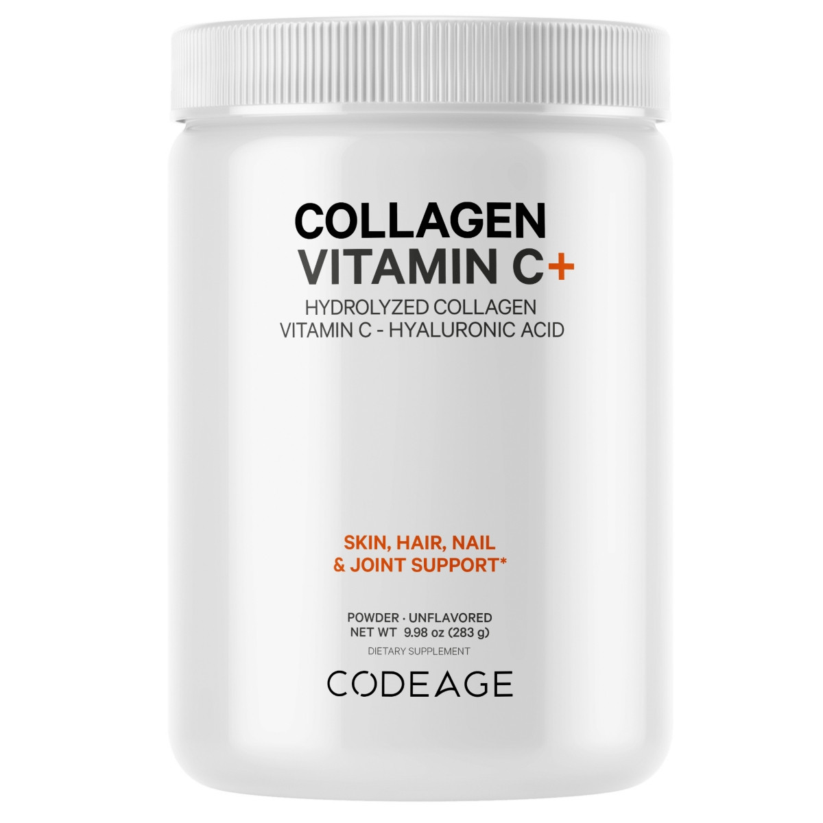 Collagen Vitamin C+ Powder, Peptides Type 1 & 3 Grass-Fed Bovine, Enzymes, Hyaluronic Acid, 9.98 oz | Macys (US)