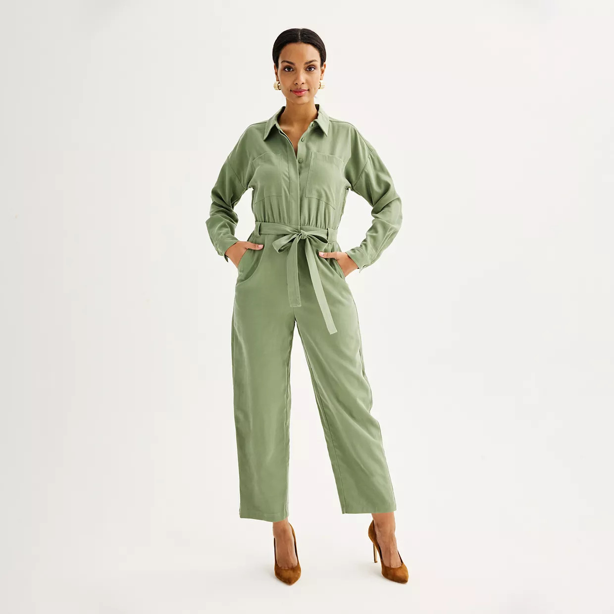 Women's Nine West Pocketed Essential Woven Jumpsuit | Kohl's