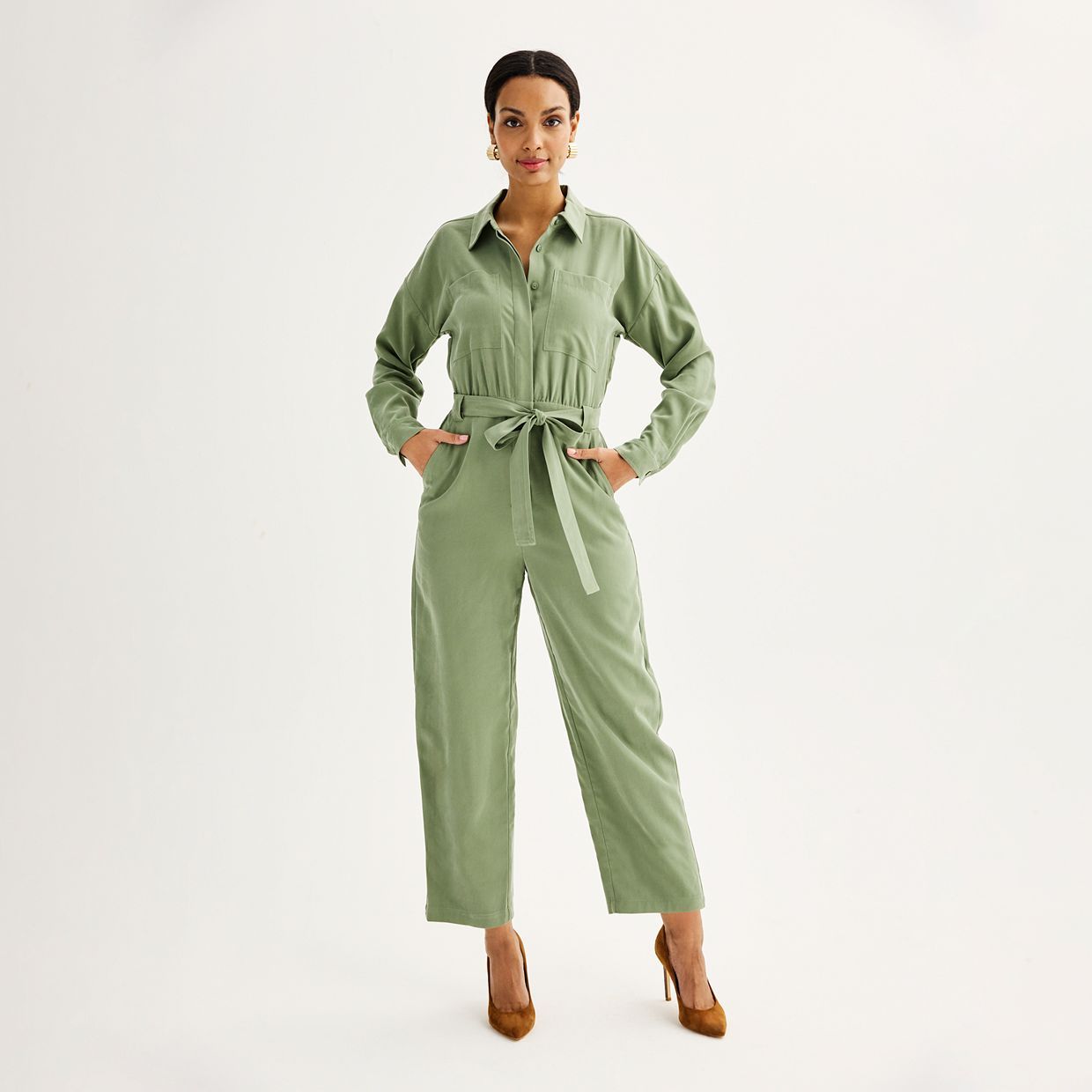 Women's Nine West Pocketed Essential Woven Jumpsuit | Kohl's