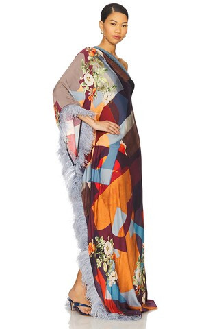 x REVOLVE Asymmetric Kaftan Dress in Optical Flora Print | Revolve Clothing (Global)