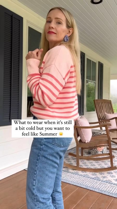 Everyday casual spring into summer outfit - minnow stripe sweater, favorite high waisted Levi’s denim, Birkenstock yellow sandals, Clare v bag, merit matte lipstick in Sunday, tuckernuck earrings.

See more everyday casual outfits on CLAIRELATELY.com 

#LTKSeasonal #LTKStyleTip #LTKVideo