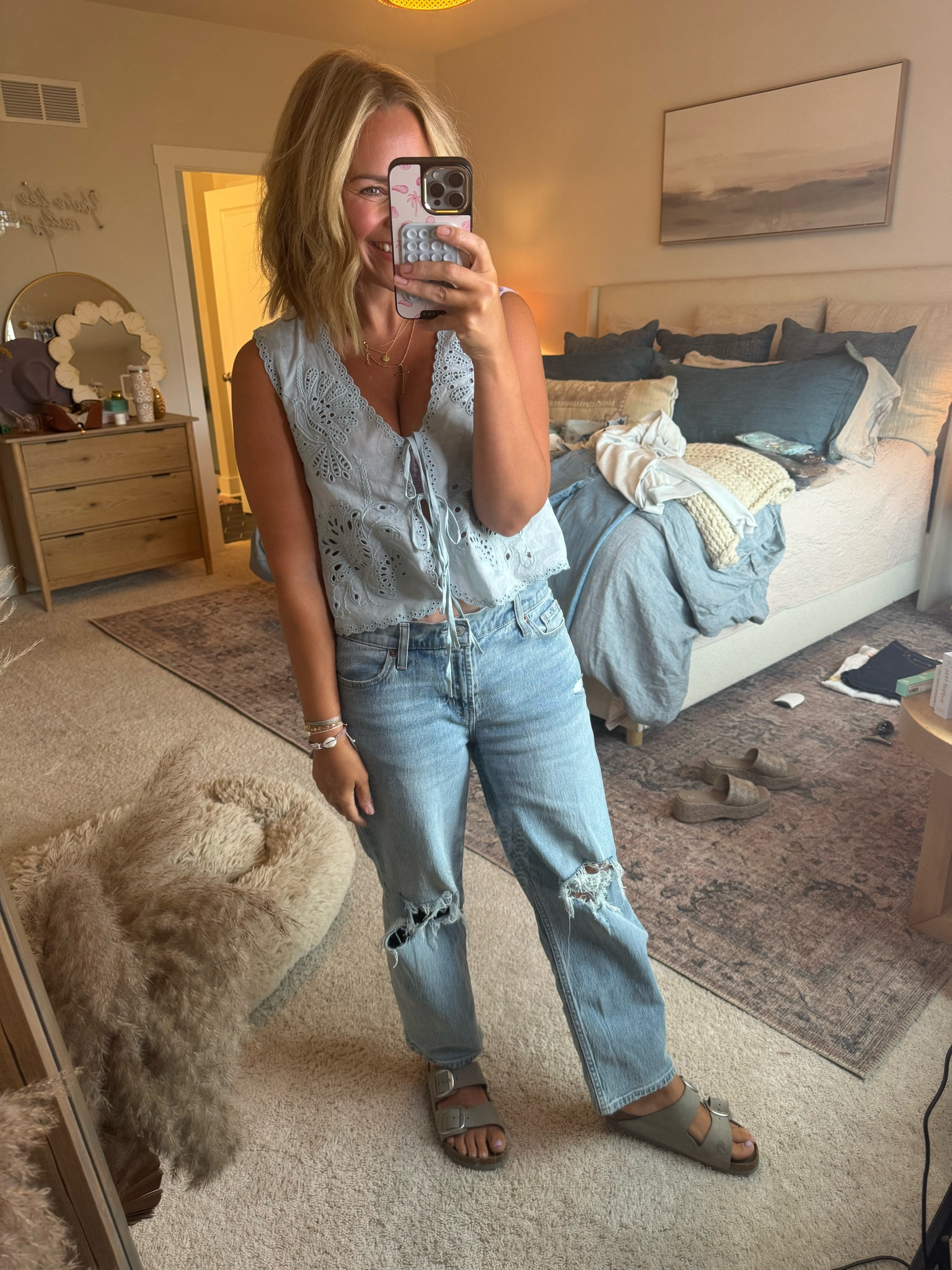 All the items! Bedding, clothes, denim jeans, neon sign! 

#LTKHome #LTKFindsUnder100 #LTKStyleTip