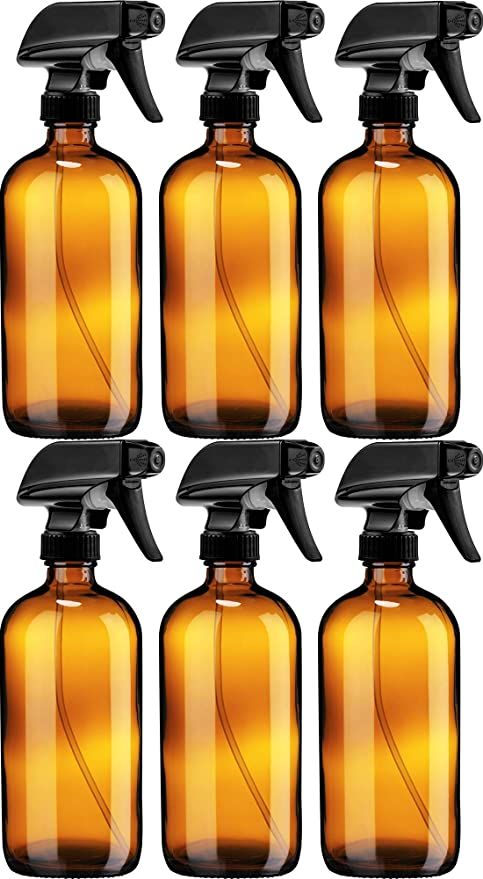 Sally's Organics Empty Amber Glass Spray Bottle - Large 16 oz Refillable Container for Essential ... | Amazon (US)