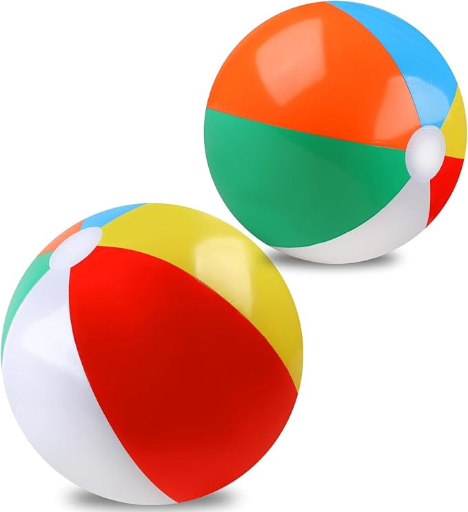 2 Pack Beach Balls, 20 Inch Beach Balls for Kids, Rainbow Color Pool Toys Pool Balls for Swimming... | Amazon (US)