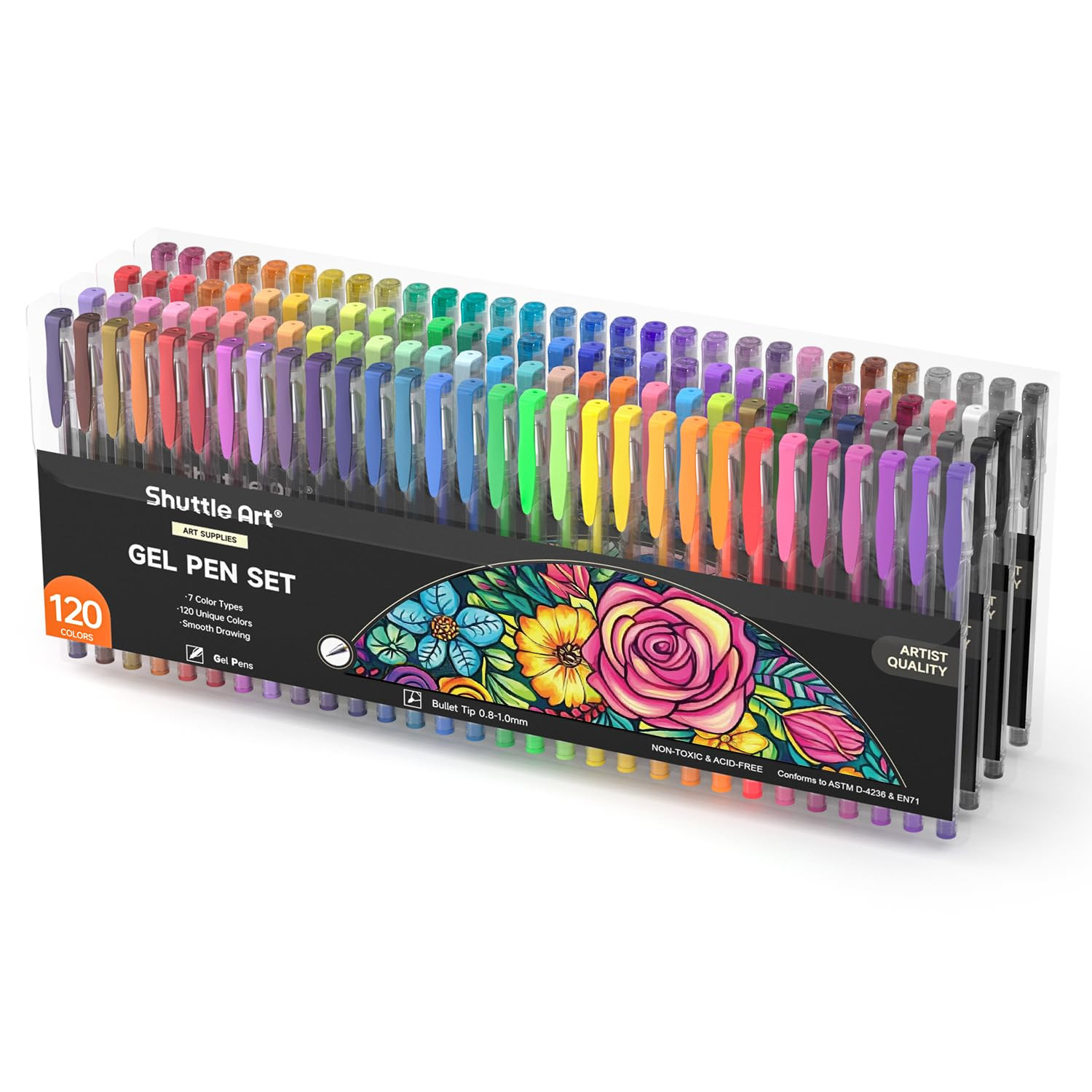 Shuttle Art 120 Unique Colors (No Duplicates) Gel Pens Gel Pen Set for Adult Coloring Books Art M... | Amazon (US)