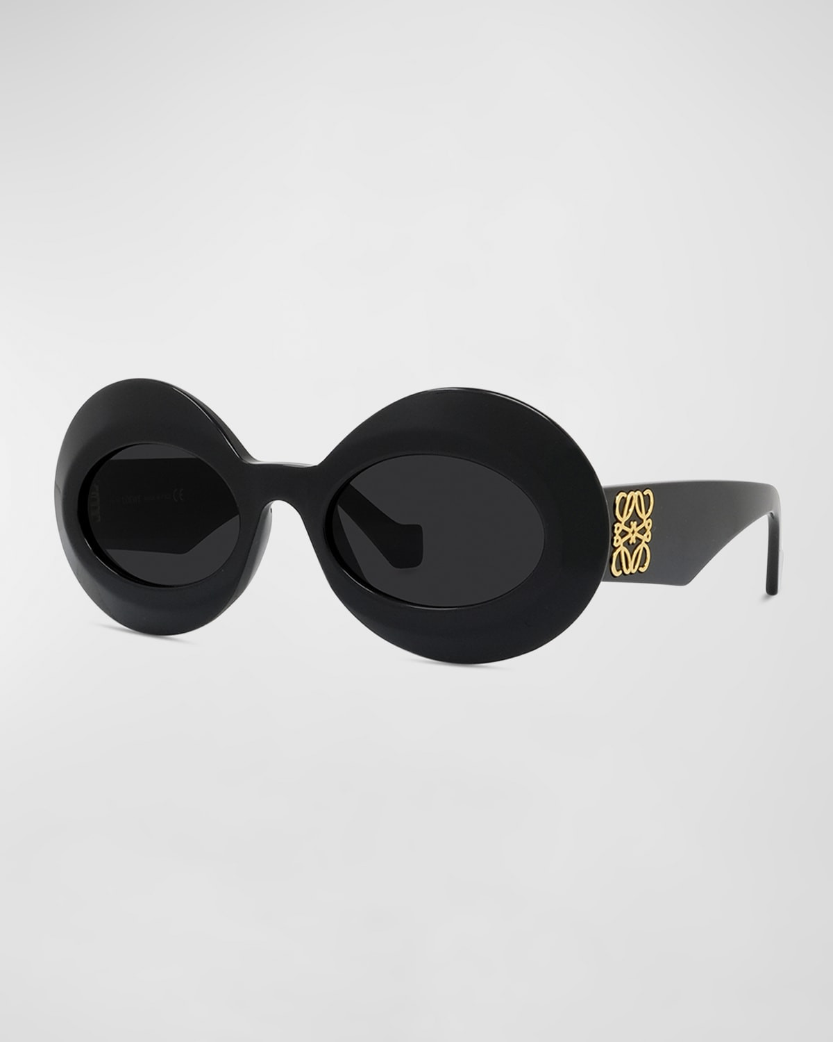 Beveled Anagram Acetate Oval Sunglasses | Neiman Marcus