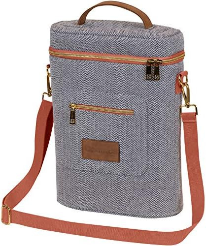 CleverMade 2 Bottle Wine Tote Carrier; Insulated Wine Cooler Bag with Adjustable Shoulder Strap and  | Amazon (US)