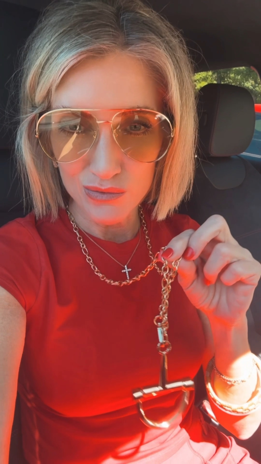 Accessories make or break an OOTD! Rattan and shell bangles are a fun edition, as well as the horse bit necklace and perfect sunnies! #monicaness #lululemon #targetstyle

#LTKActive #LTKgrwm #LTKdayinmylife