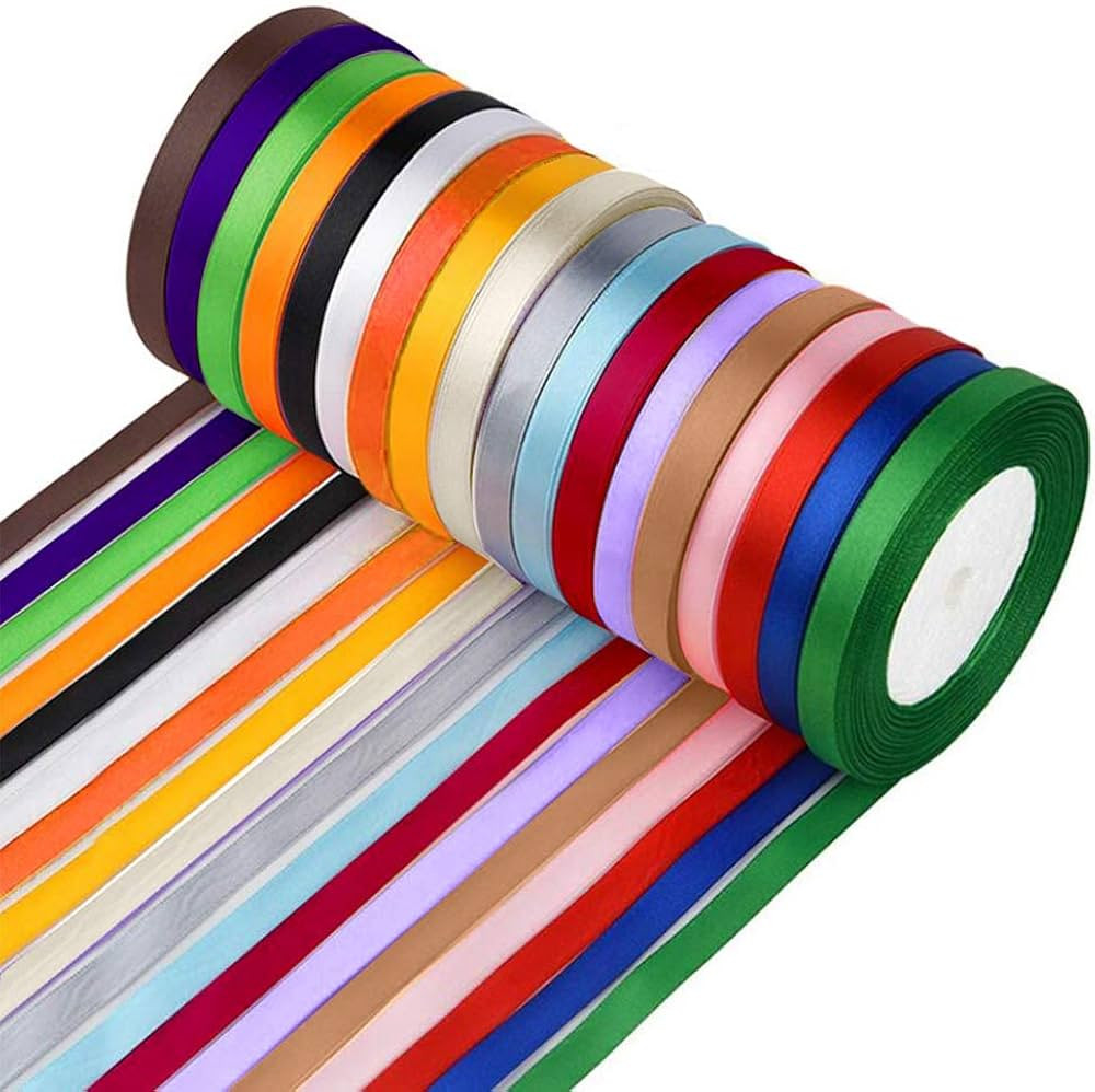 Syhonic 18 Colours Ribbon 450 Yard Satin Ribbon for Crafts Fabric Gift Ribbon for Bows Gifts Birt... | Amazon (CA)