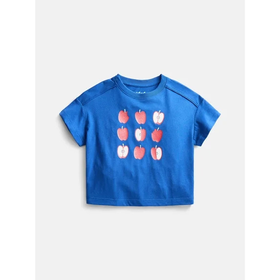 Wonder Nation Girls Graphic Tee with Short Sleeves, Sizes 4-10 | Walmart (US)