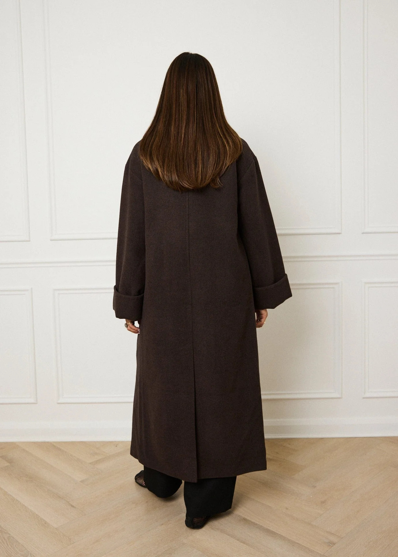 RELAXED WOOL BLEND COAT - BROWN | WAT The Brand