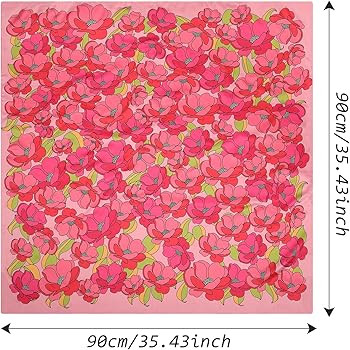 AWAYTR 35\u201d Silk Scarf for Women Large Head Scarf Square Hair Scarf Satin Hair Bandana Printe... | Amazon (US)