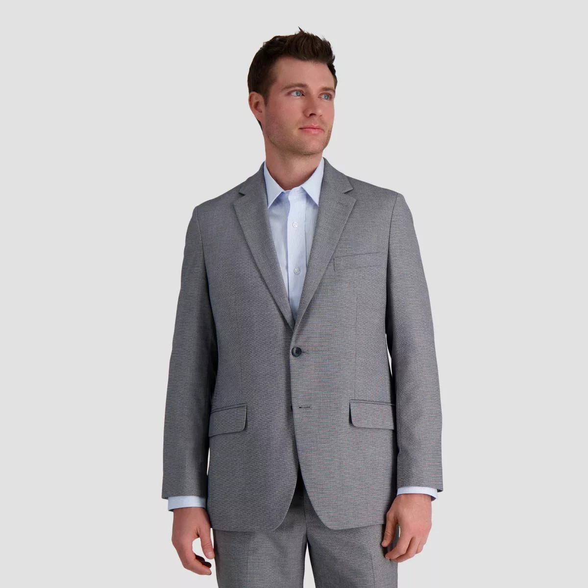 Haggar H26 Men's Tailored Fit Premium Stretch Suit Jacket - Gray | Target