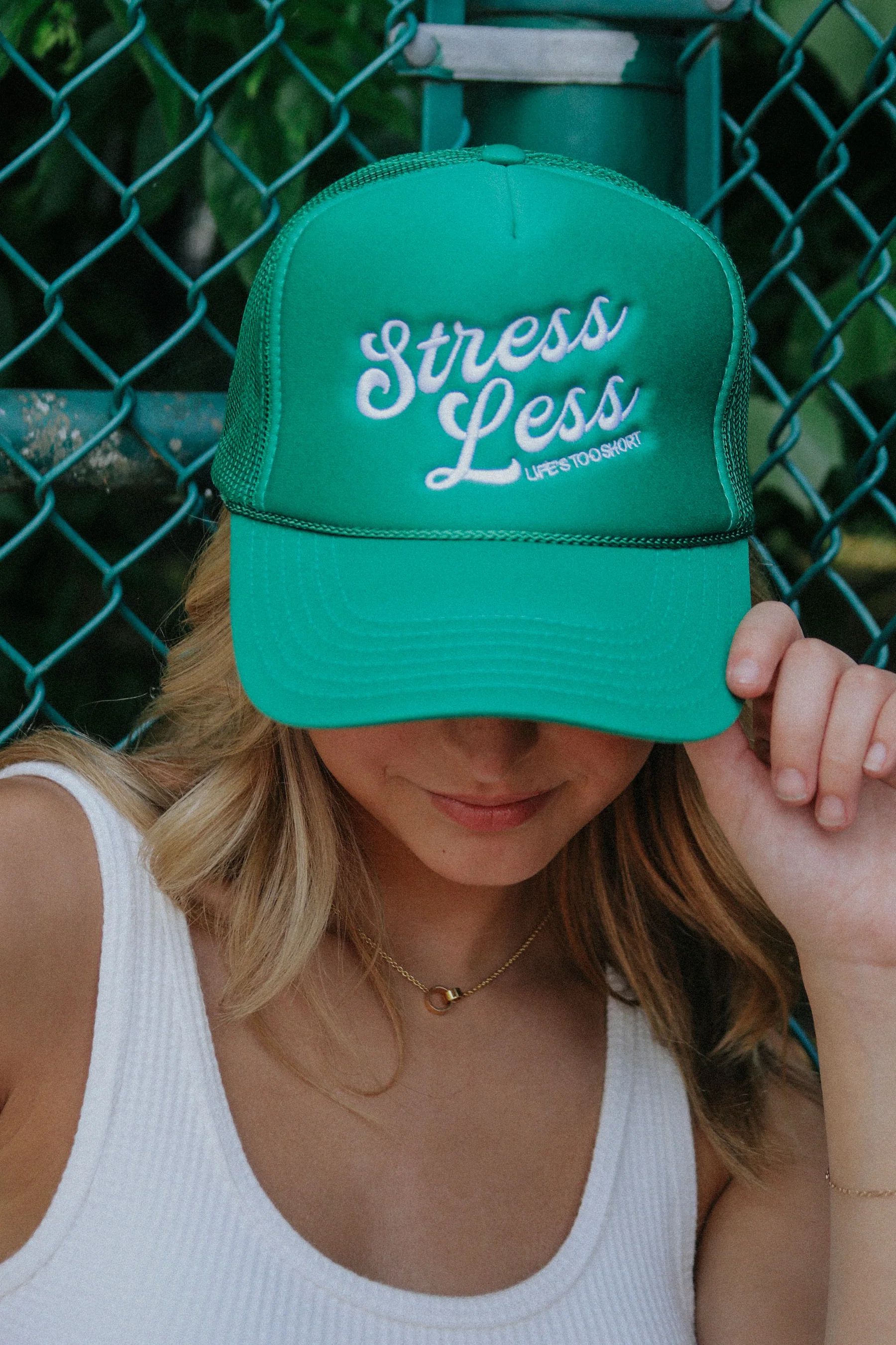 friday + saturday: stress less trucker hat | RIFFRAFF