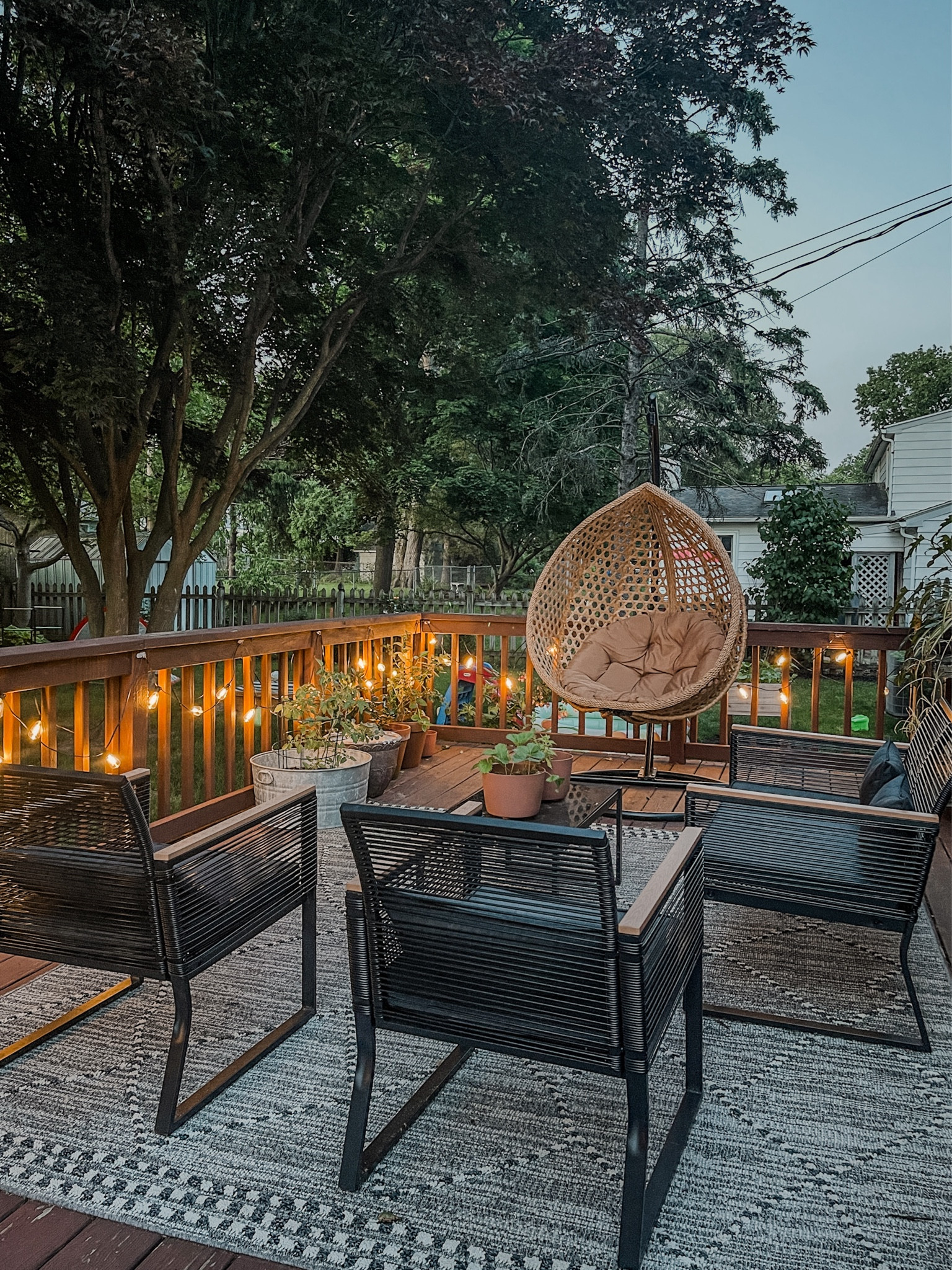 Nighttime views of our deck with the lights and furniture 



#LTKStyleTip #LTKSeasonal #LTKHome