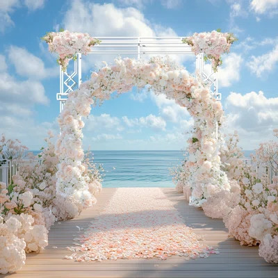 Heavy Duty Large Wedding Arch Stand Wedding Ceremony Arch Frame Backdrop Stand White Metal For Outdoor Indoor | Wayfair North America