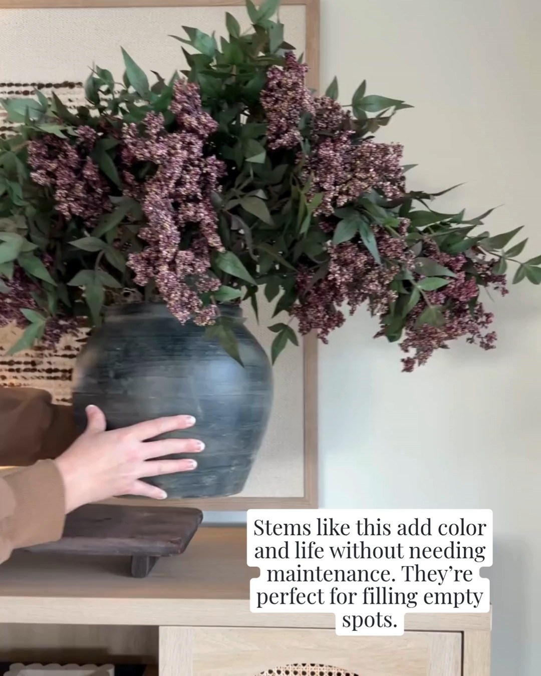 Floral stems are one of the easiest ways to make a space feel styled. They add height, softness, and just enough life to a room without needing much else.

A simple detail that makes everything feel more put together. 

 #LTKvlog #LTKU #LTKHome