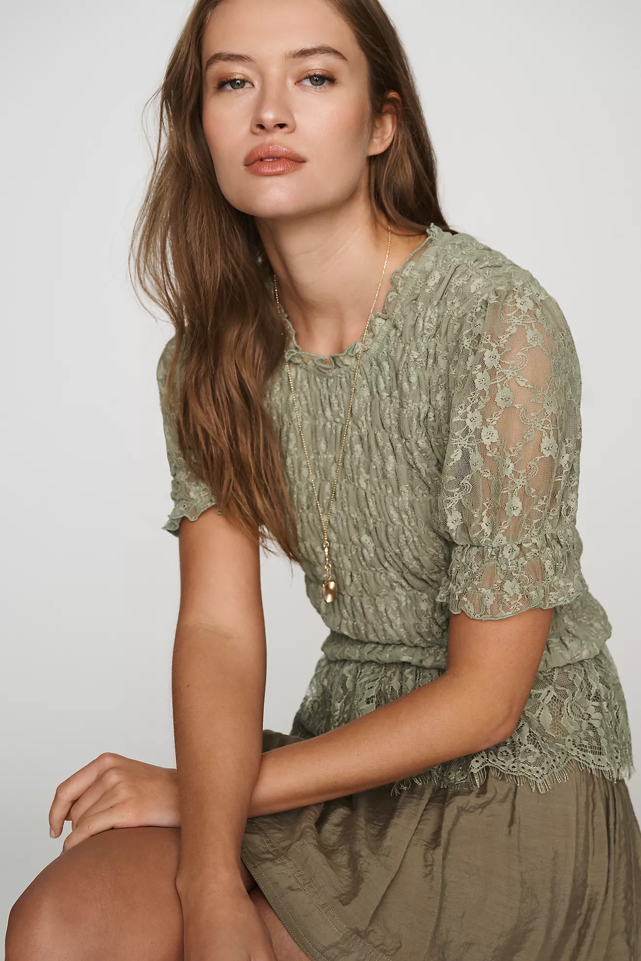 By Anthropologie Lace Peplum Top | Anthropologie (US)
