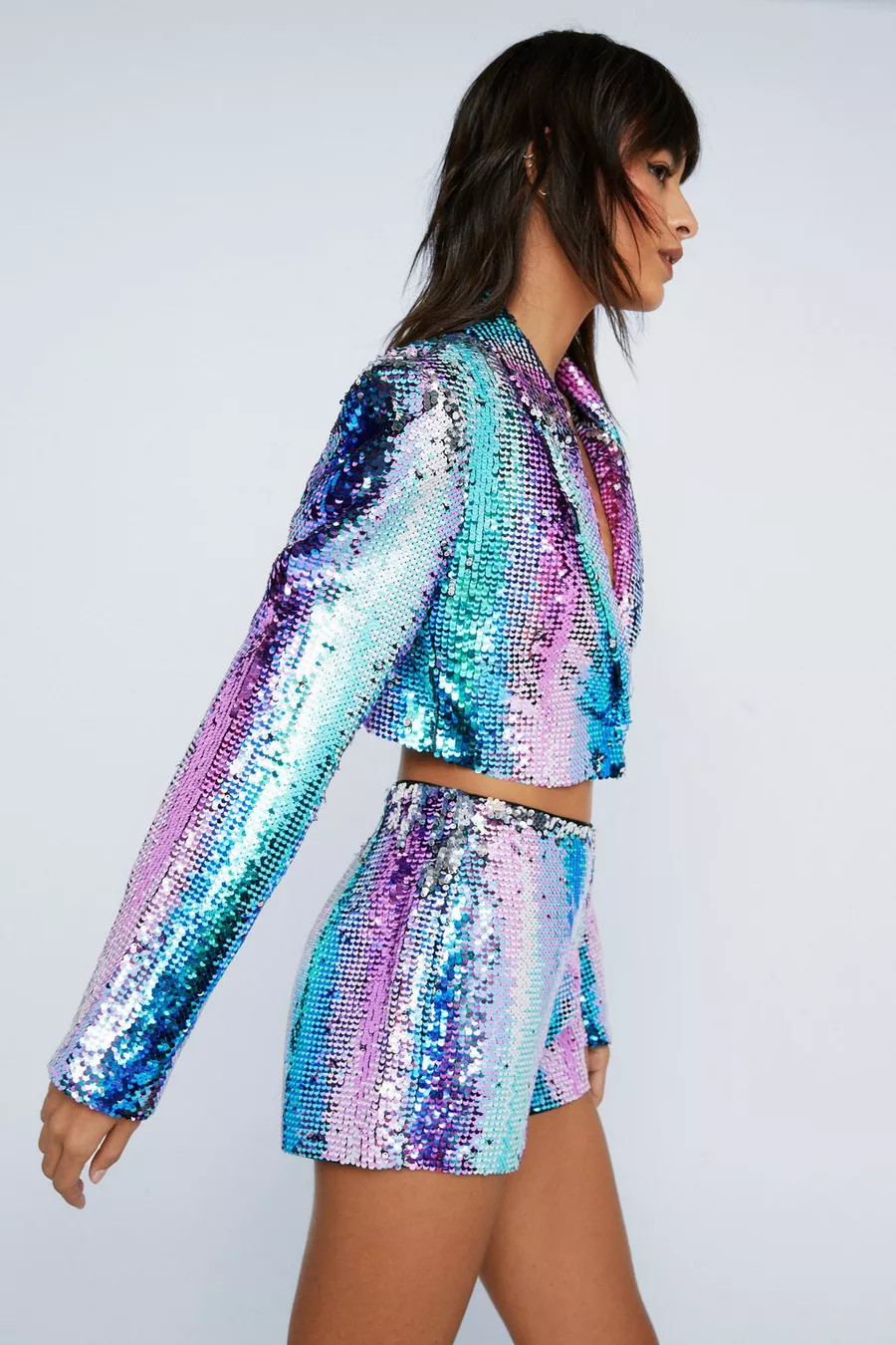 Premium Sequin Two Piece Cropped Blazer | Nasty Gal (US)
