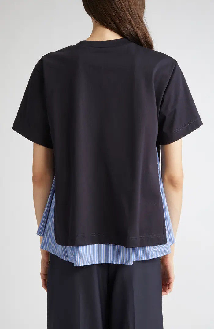 Mixed Media Jersey & Poplin Pocket T-Shirt | Nordstrom