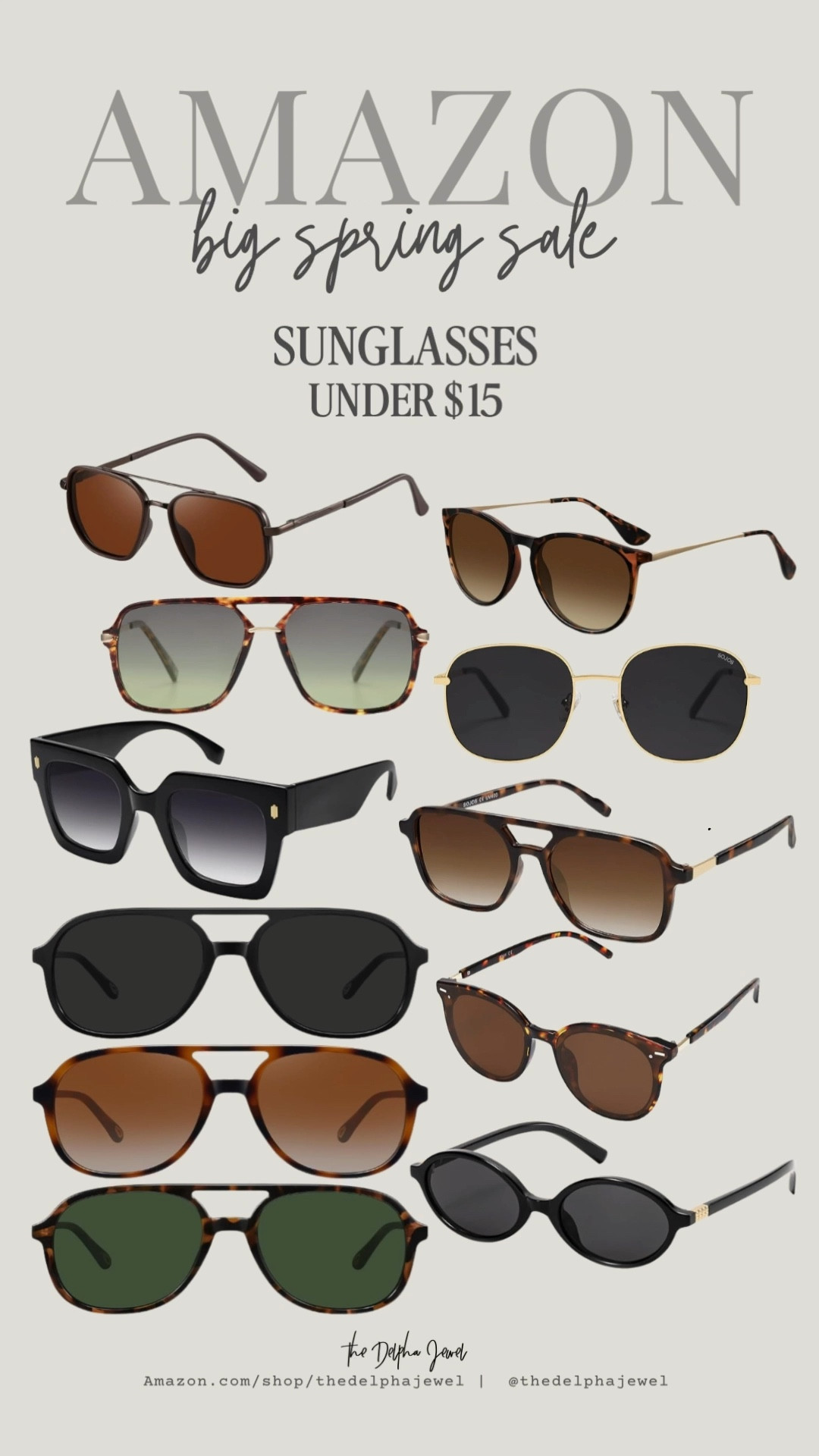 A ton of my favorite sunglasses are under $15‼️ Amazon big spring sale is the time to stock up before summer! 🕶️

Polarized oversized sunglasses, polarized aviators

#LTKgrwm #LTKSaleAlert #LTKTravel