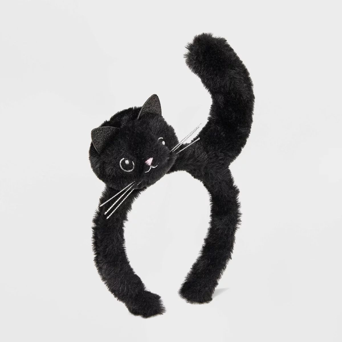 Girls' Furry Halloween Cat Headband - Cat & Jack™ Black | Target