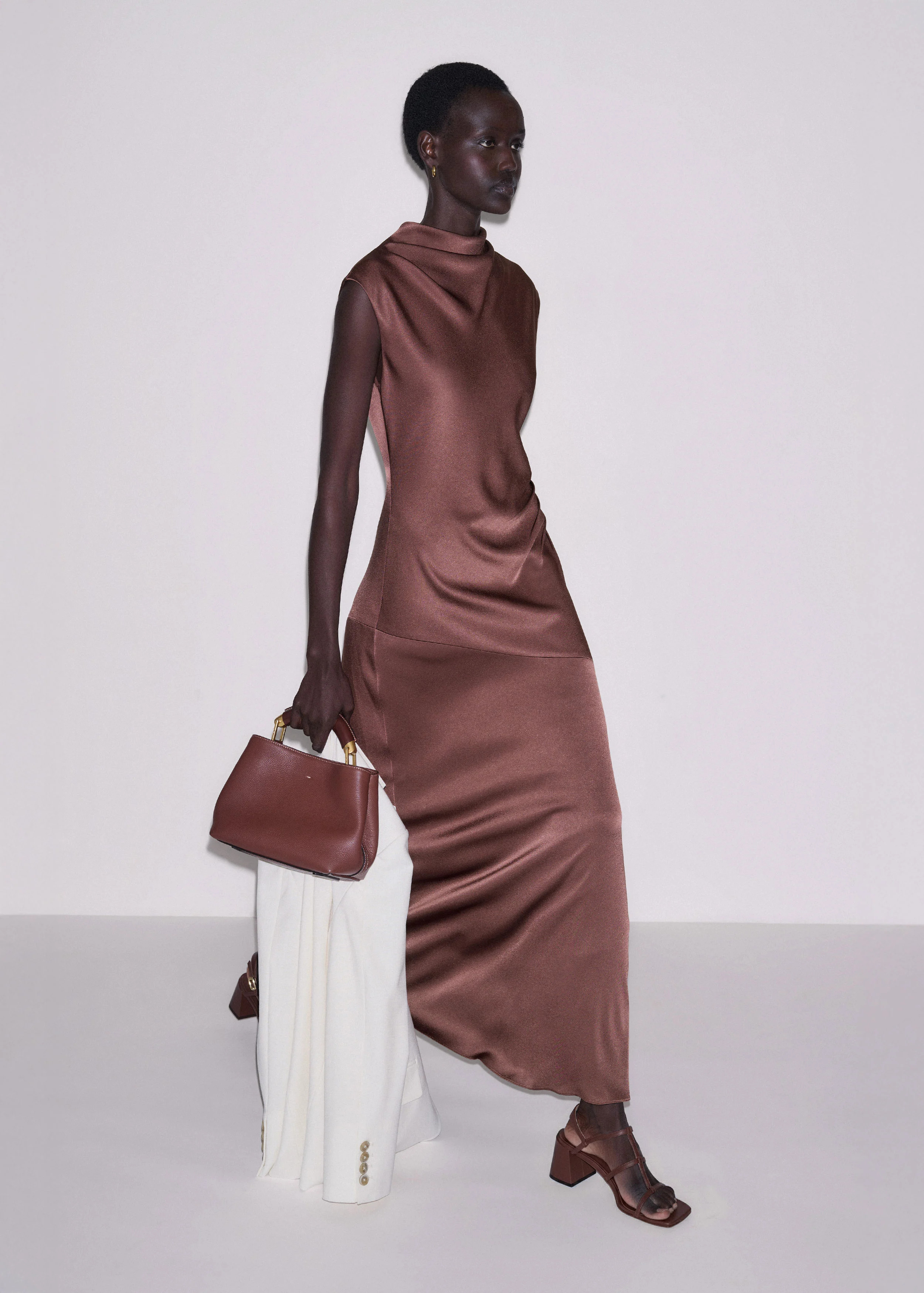 Women's Cinnamon Bias Cut Full Length Dress | ME+EM | ME+EM Global (Excluding US)