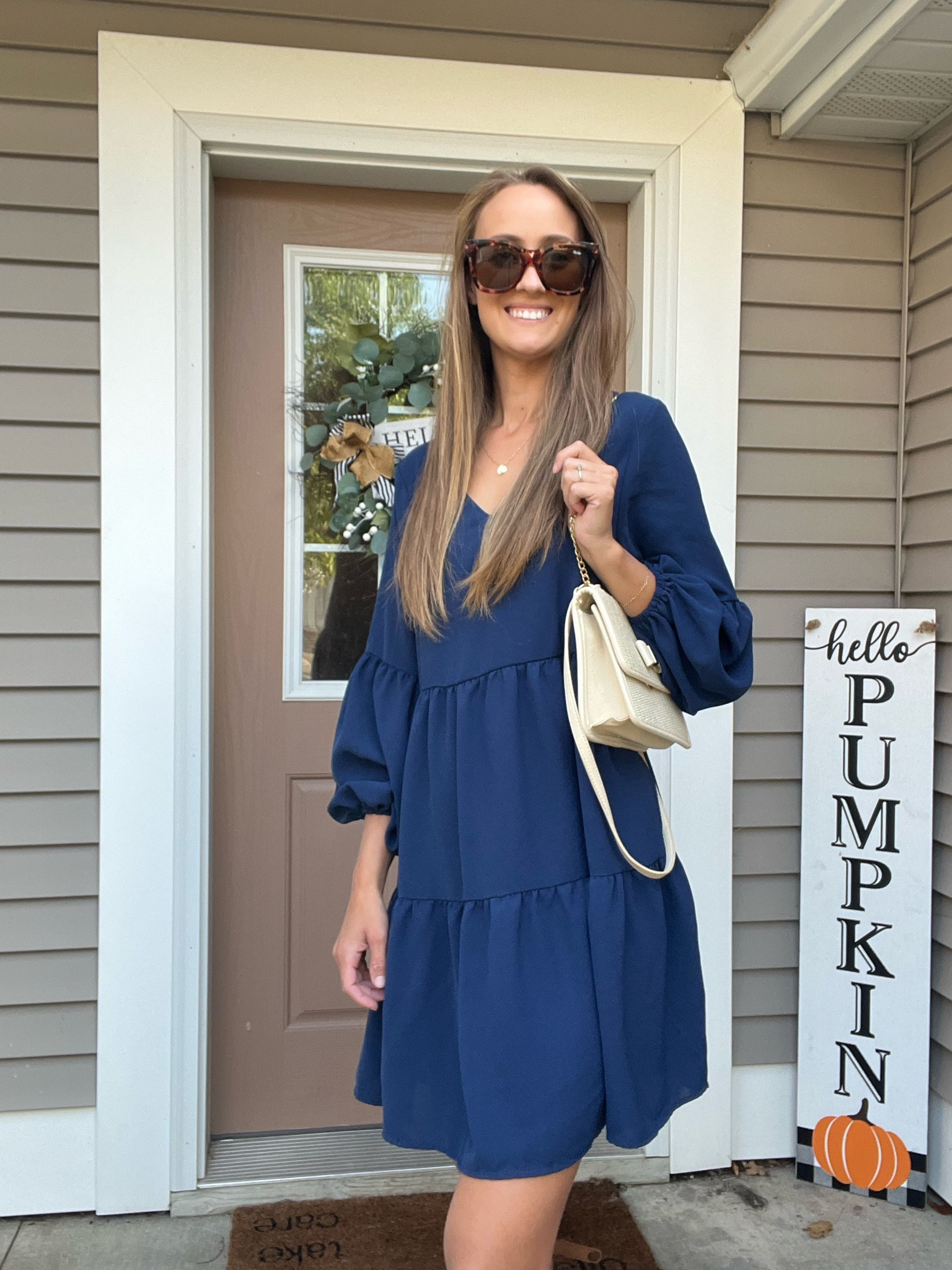Fall dress | So comfy and flowy. Runs on the bigger size, I’m wearing size small and 5’7”. Super cute and can style many ways. 

Fall dress | fall outfit | fall ootd | fall look | dress | Amazon find | Amazon fashion | fall fashion | Amazon style 

#LTKSeasonal #LTKstyletip #LTKfindsunder50