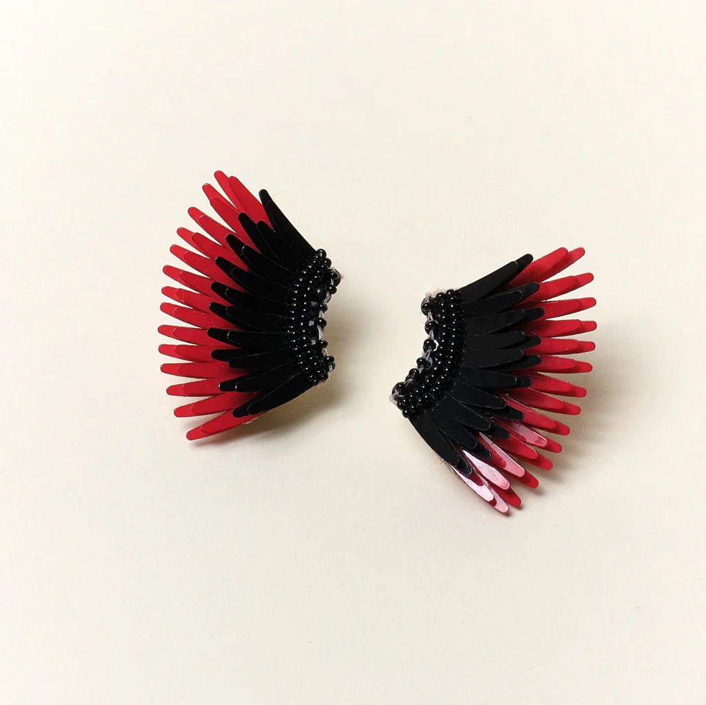 Mini Madeline Earrings Black Crimson | Mignonne Gavigan