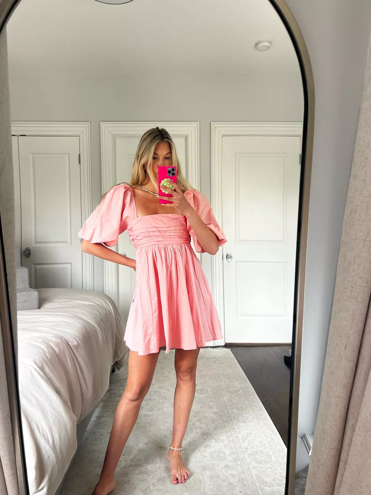 Ruched Puff Sleeve Mini Dress curated on LTK