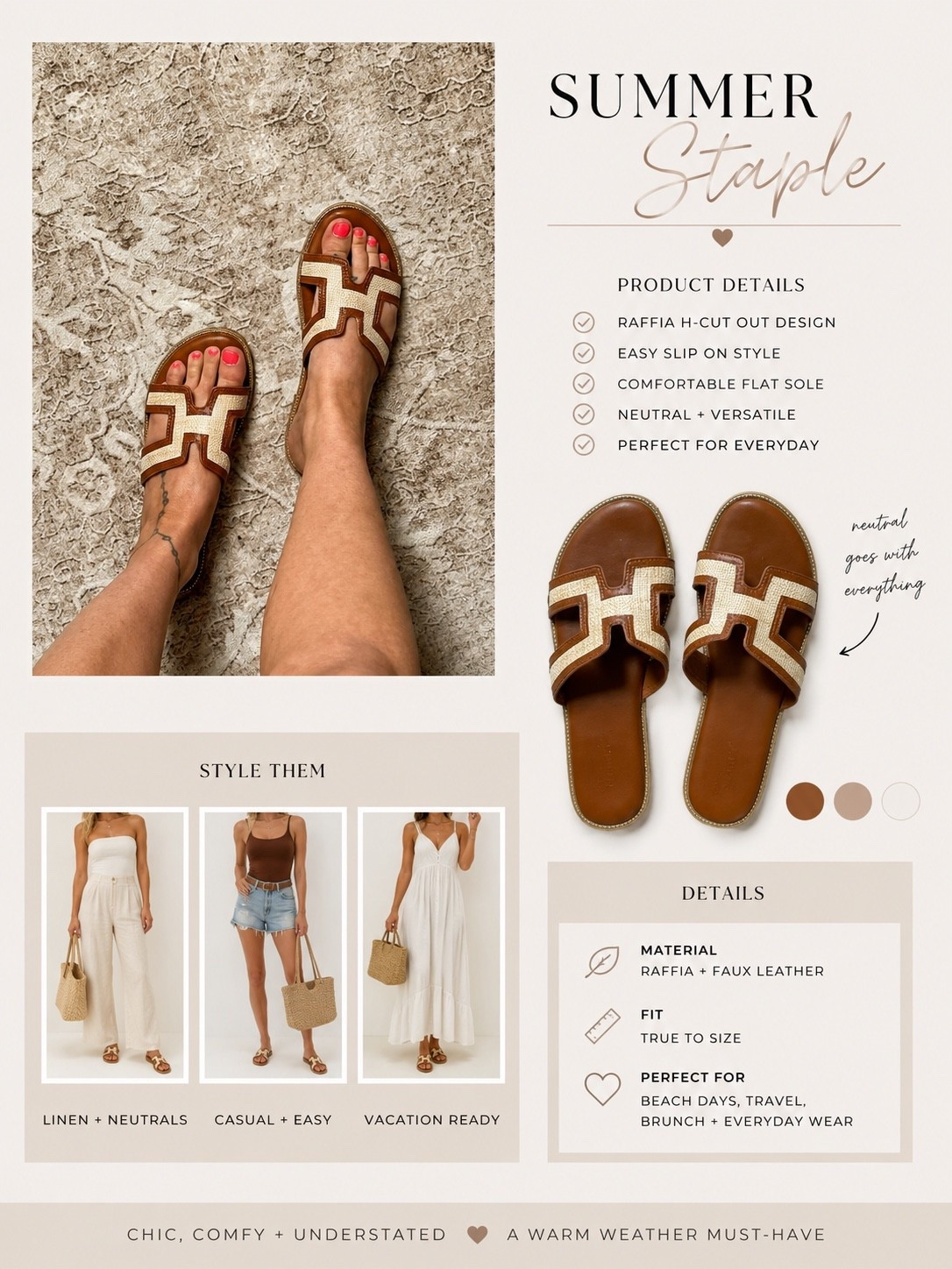 Neutral summer sandals | travel + vacation outfit 
I own too many neutrals … but I never run into the problem of “never having anything to wear” 🫣😅

#shoes #vacation

#LTKootd #LTKTravel #LTKU