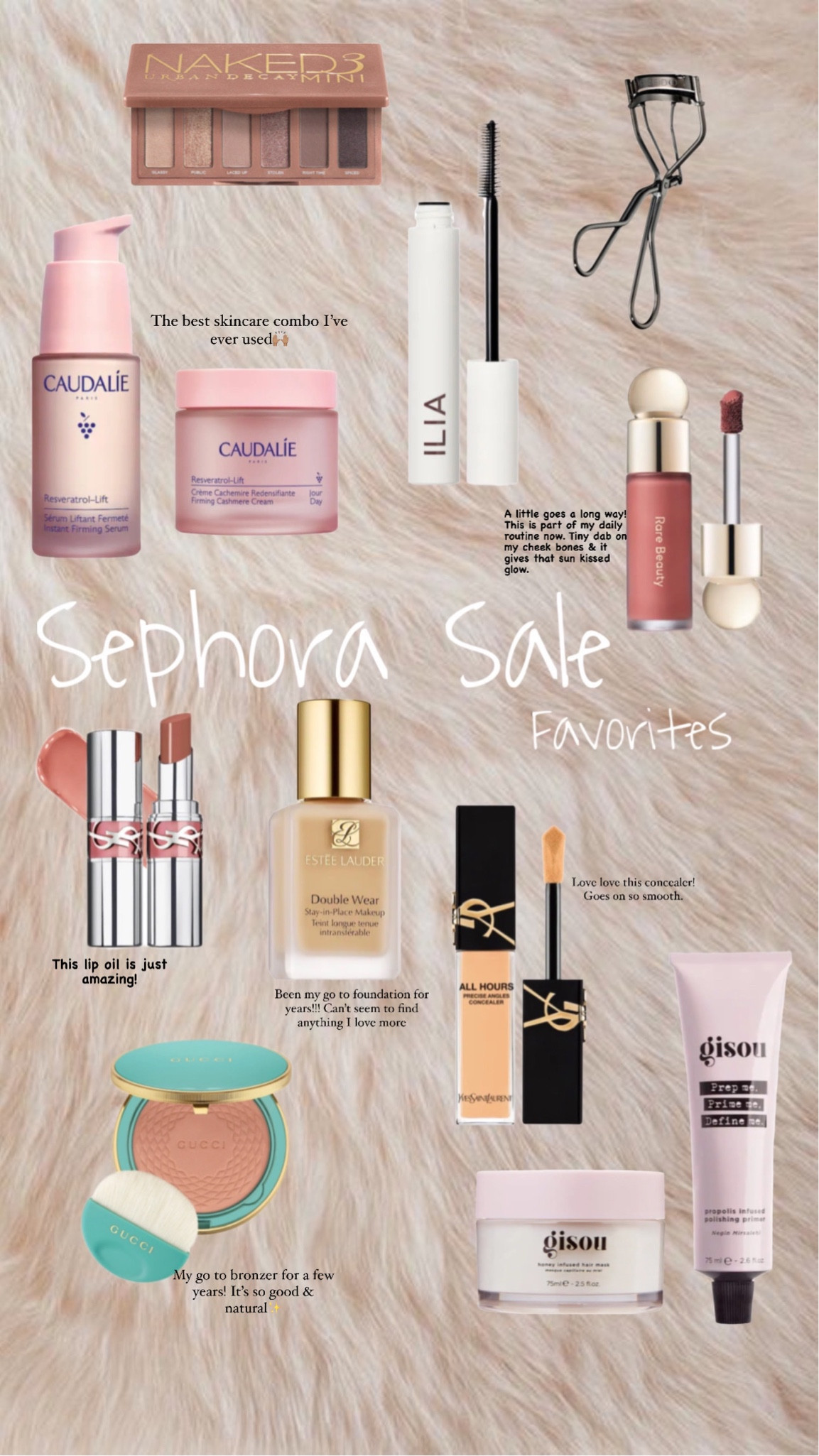 Sephora sale favorites! 
Bronzer , blush , concealer , foundation , mascara , serum , moisturizer, lip oil , hair mask , primer , lash curler , ysl beauty , ilia 

Promo code - YAYSAVE

#LTKsalealert #LTKxSephora #LTKbeauty