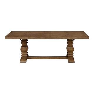 Home Decorators Collection Eldridge 55 in. Dark Brown Large Rectangle Wood Coffee Table with Pede... | The Home Depot