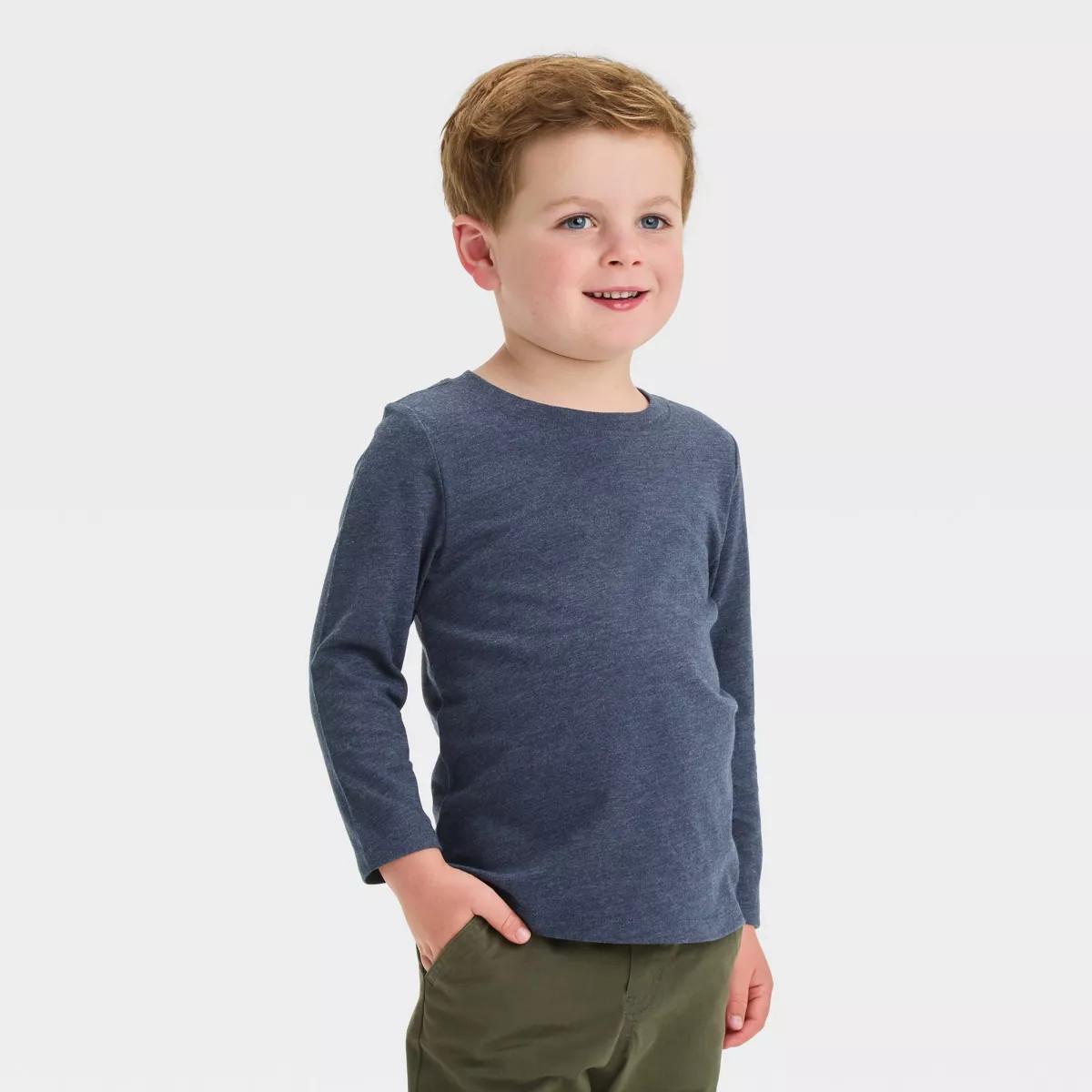 Toddler Boys' Long Sleeve Solid T-Shirt - Cat & Jack™ | Target