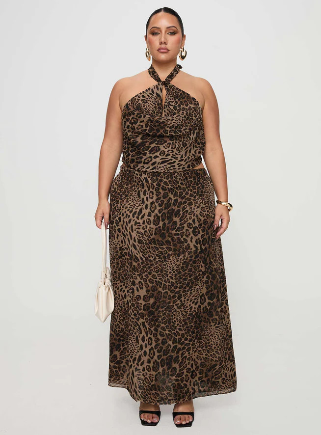 Eleganza Maxi Skirt Leopard Curve | Princess Polly US