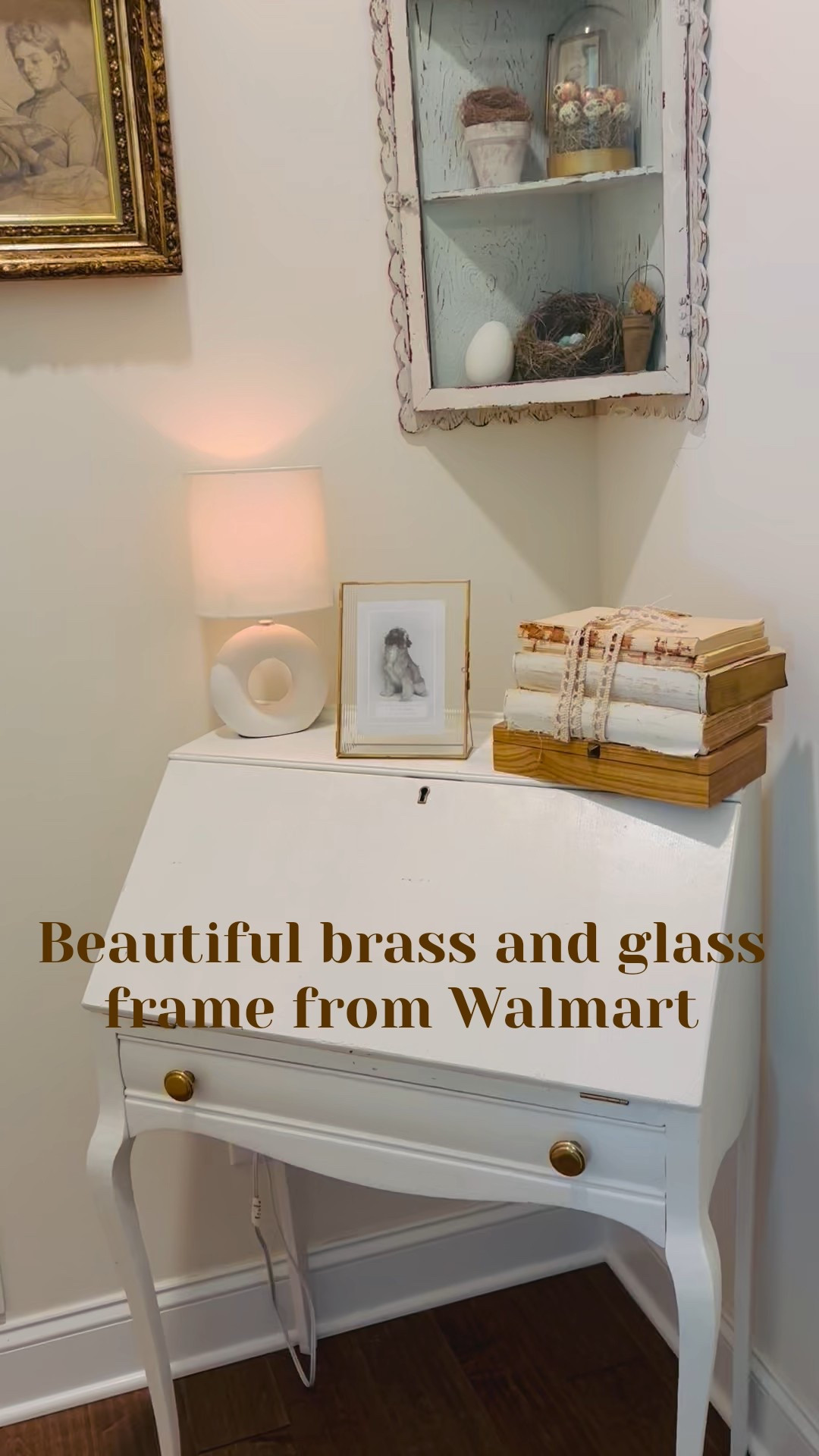 Love this frame from Walmart. It’s well made and the brass detail is stunning .