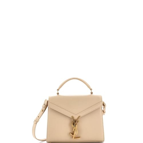 Saint Laurent, Pre-Loved Cassandra Top Handle Bag Mini, Neutral | Amazon (US)