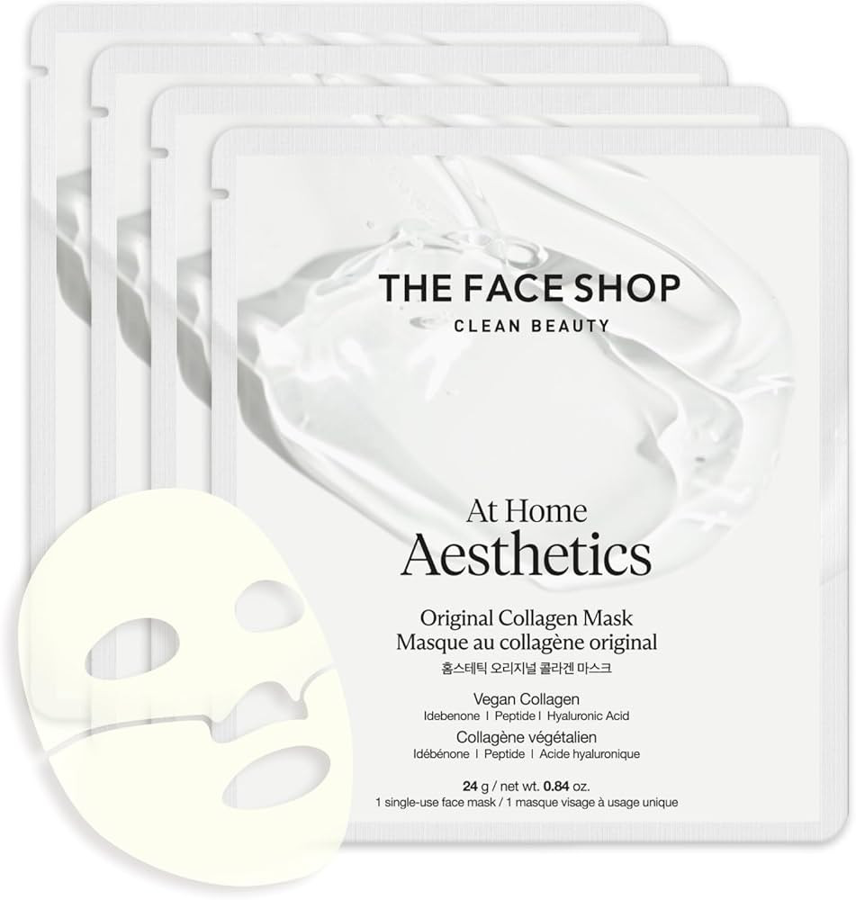 The Face Shop At Home Aesthetics Vegan Collagen Face Mask, Korean Glass Skin Care, Original & Vit... | Amazon (US)