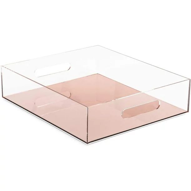 Rose Gold Acrylic Letter Size Tray Desk Organizer for Office Desk Supplies, 12 x 10.5 x 3 inches | Walmart (US)